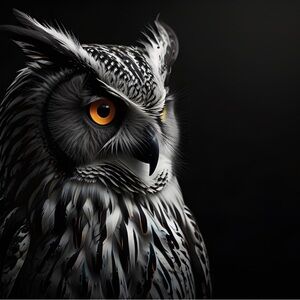 Tranquil owl metal art print 4 x 6 inches